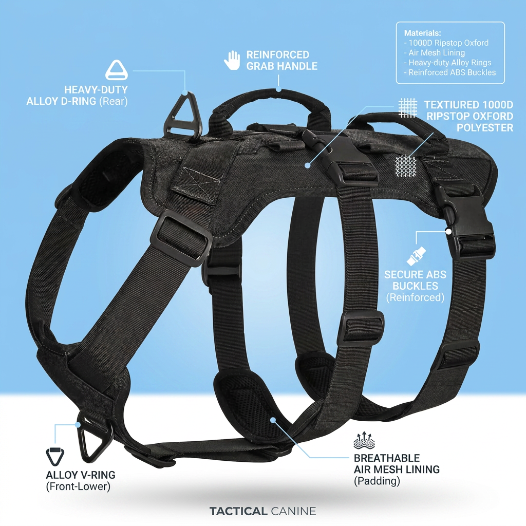Plush Paws Co. Secure Control Dog Vest Harness — Anti-Pull Tactical Design