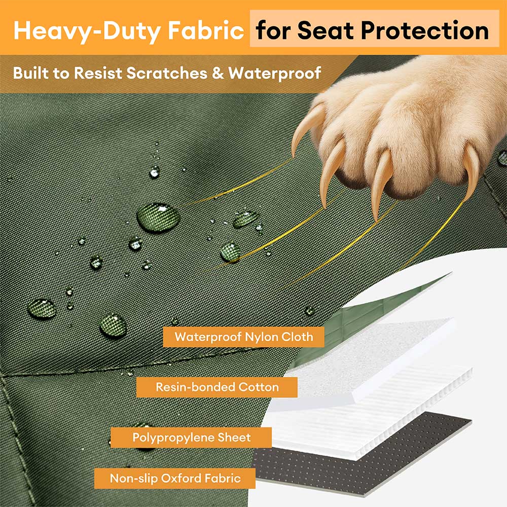Extra-Large Full Coverage Dog Back Seat Cover Dog Hammock for Car - Ideal for Travel & Camping 5