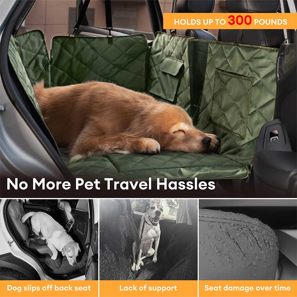 Extra-Large Full Coverage Dog Back Seat Cover Dog Hammock for Car - Ideal for Travel & Camping 6