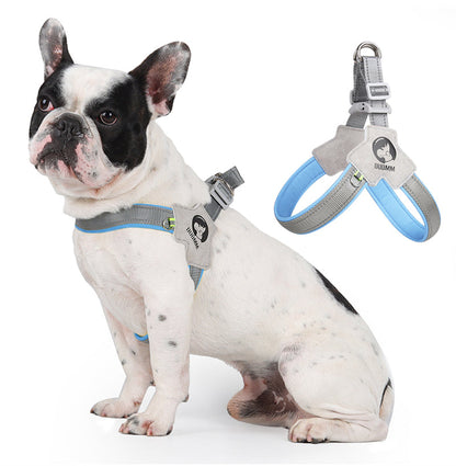 LightLatch No pull Frenchie Reflective Harness 4