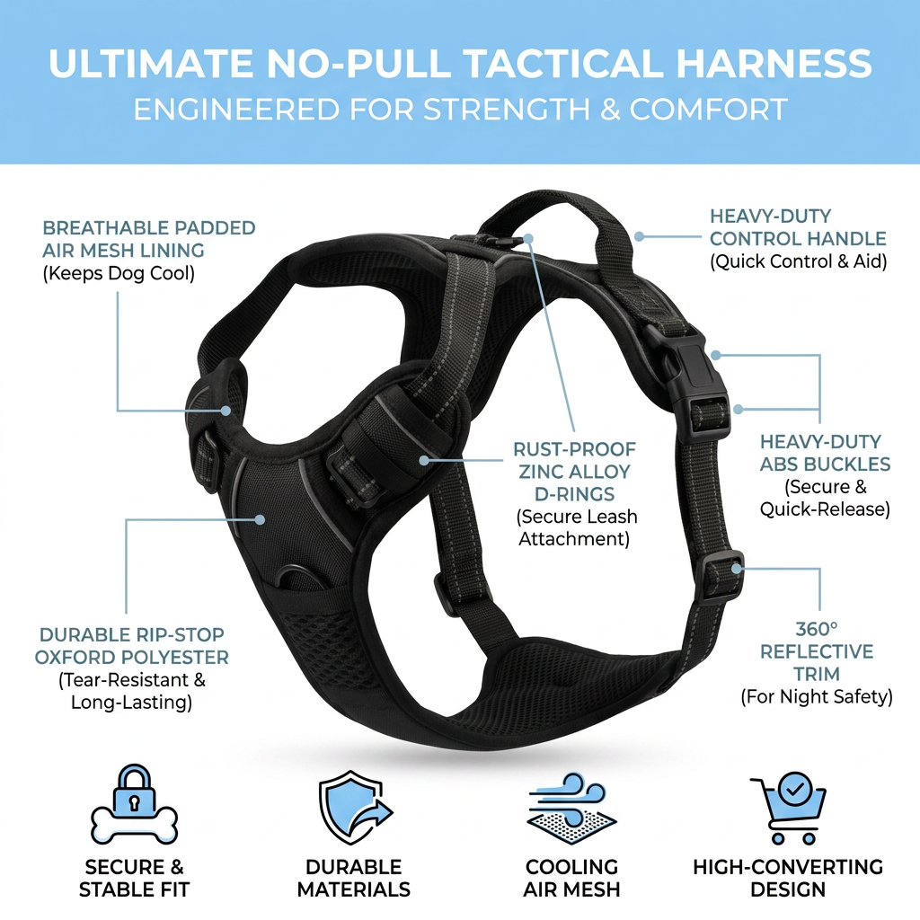 Plush Paws Co. Secure Walking Dog Vest Harness — Active-Fit Control Design