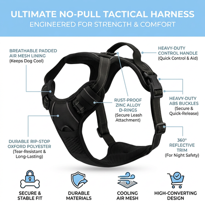 Plush Paws Co. Secure Walking Dog Vest Harness — Active-Fit Control Design