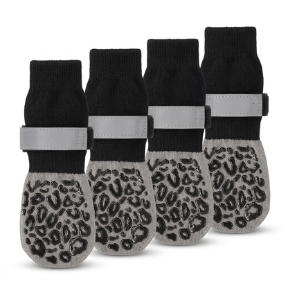 Plush Paws Co. Slip-Resistant Dog Booties — Anti-Skid Pet Paw Traction Socks