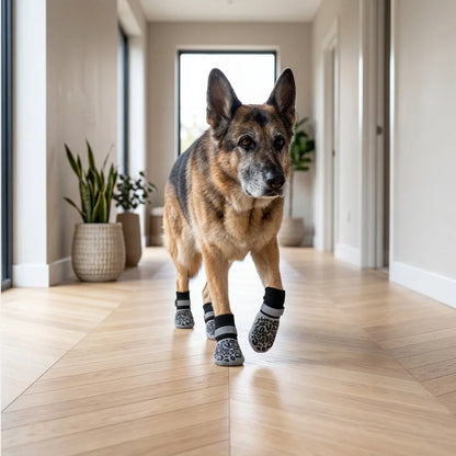 Plush Paws Co. Slip-Resistant Dog Booties — Anti-Skid Pet Paw Traction Socks