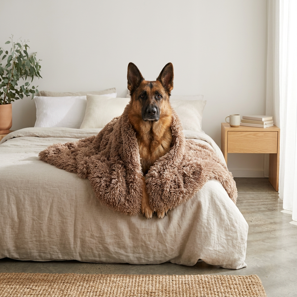 Plush Paws Co. Snuggle Comfort Dog Blanket — Fluffy Shaggy Pet Throw Style