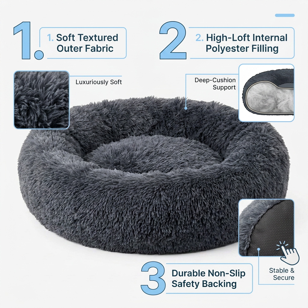 Plush Paws Co. Snuggle Nest Lounger — Calming Style Dog Bed Design