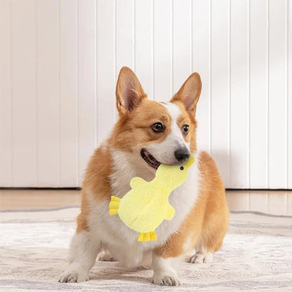 Plush Paws Co. Squeaky Duck Plush Dog Toy – Soft Interactive Chew & Fetch Toy for Puppies & Dogs