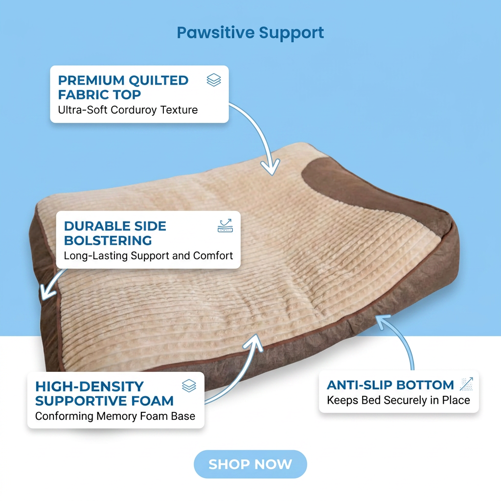 Plush Paws Co. Supportive Rest — Bolstered Contour Dog Bed Design