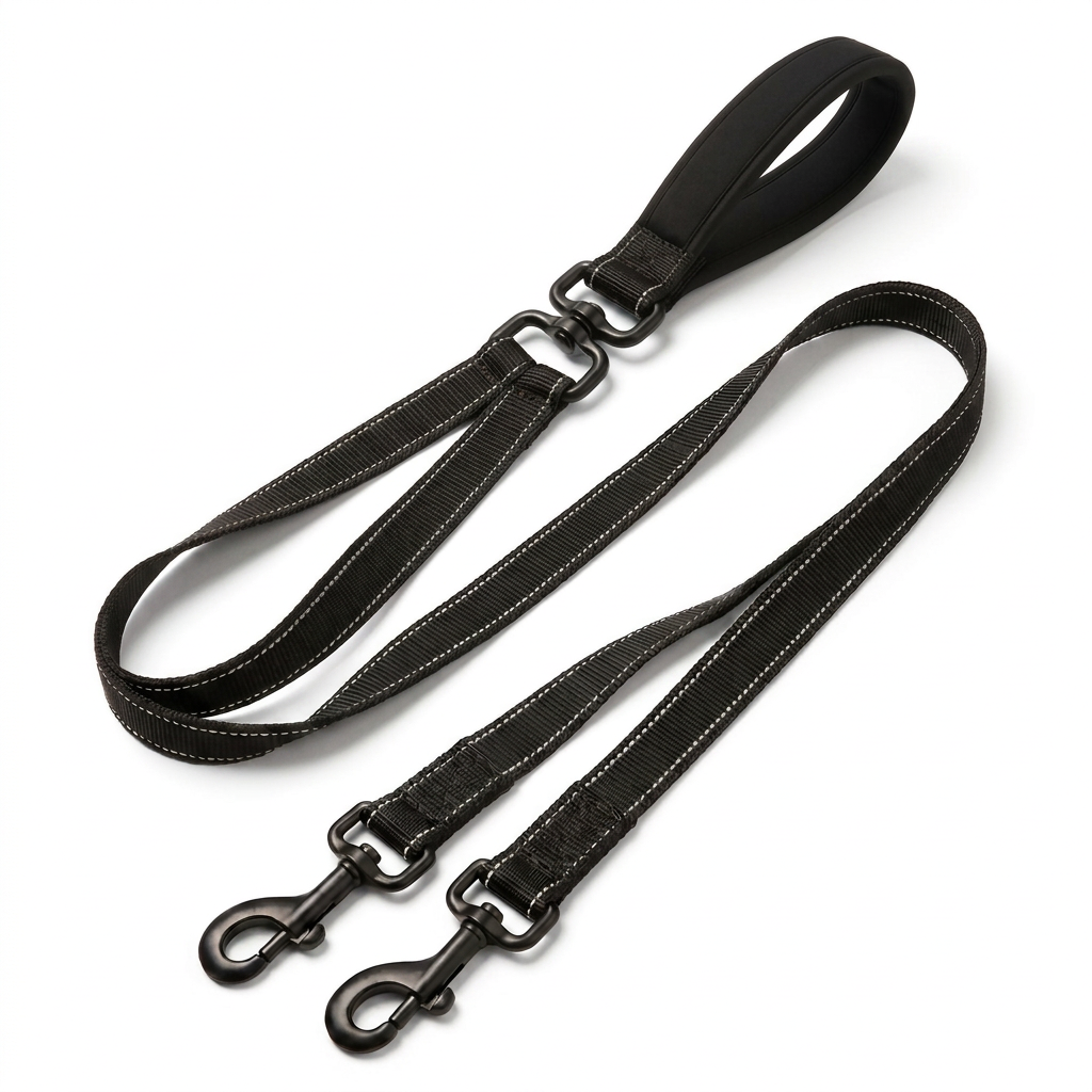 Plush Paws Co. Tangle-Free Multi-Dog Leash — Dual-Ended Swivel Design