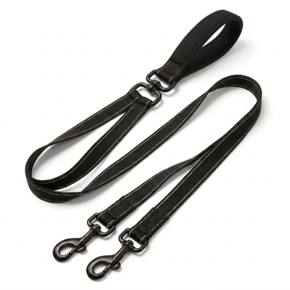 Plush Paws Co. Tangle-Free Multi-Dog Leash — Dual-Ended Swivel Design