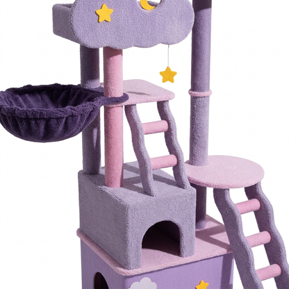Plush Paws Co. Whimsical Feline Activity Center — Moonlight Cloud Cat Tree